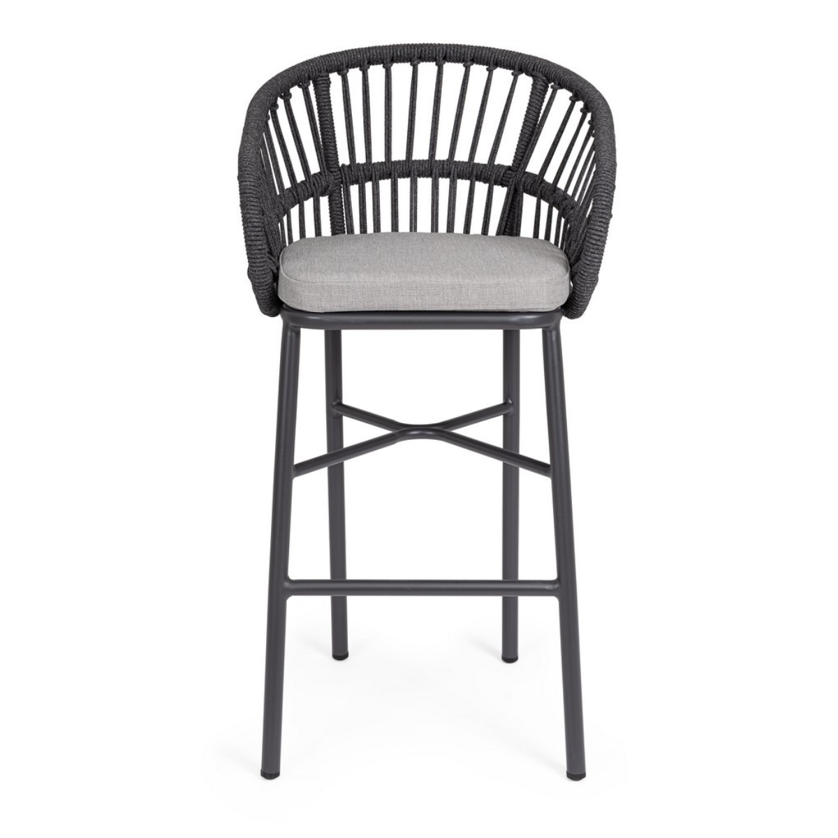 BT LASVEGAS Black design Polyrattan outdoor bar stool